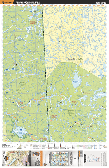 MBMB50 Atikaki Provincial Park - Manitoba Backroad Mapbook Topo