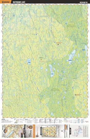 NEON90 Natogami Lake - Northeastern Ontario Topo