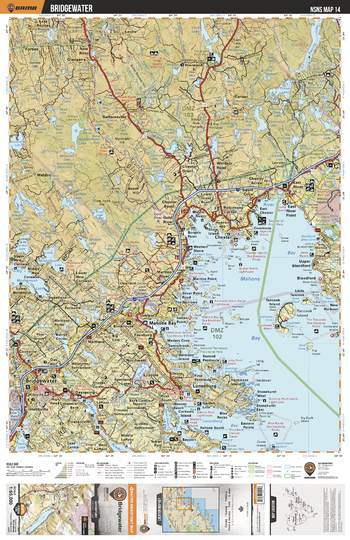 NSNS14 Brigewater  - Nova Scotia Topo