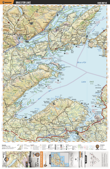 NSNS45 Bras dOr Lake  - Nova Scotia Topo