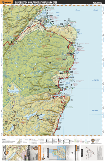 NSNS53 Cape Breton National Park East  - Nova Scotia Topo