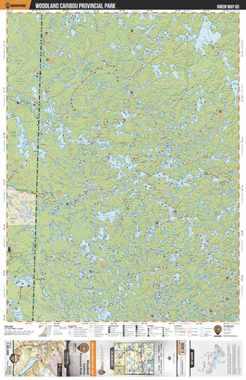 NWON60 Woodland Caribou Provincial Park  - Northwestern Ontario Topo