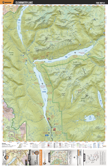 TOBC41 Clearwater Lake - Thompson Okanagan BC Topo Map