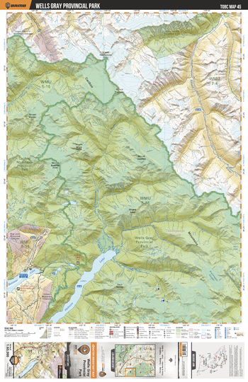 TOBC45 Wells Gray Provincial Park - Thompson Okanagan BC Topo Map