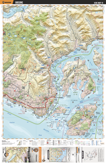 VCBC10 Gibsons - Vancouver Coast & Mountains BC Topo