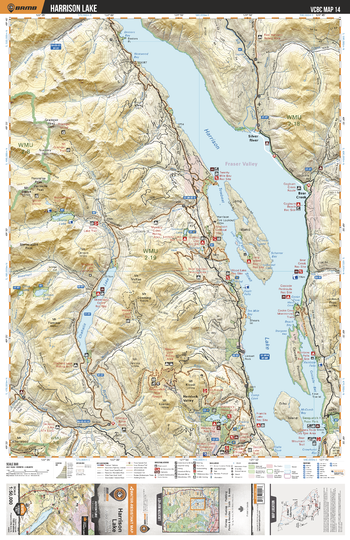 VCBC14 Harrison Lake - Vancouver Coast & Mountains BC Topo
