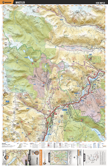 VCBC32 Whistler - Vancouver Coast & Mountains BC Topo