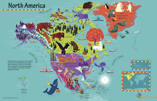 Collins Children's North America Wall Map