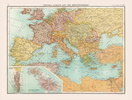 Historic Map of Central Europe and The Mediterranean (1898)
