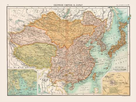 Historic Map of the Chinese Empire and Japan (1898)