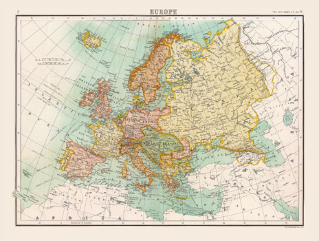 Historic Map of Europe (1898)