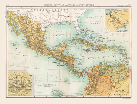 Historic Map of Mexico, Central America & West Indies (1898)