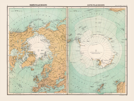 Historic Map of the Polar Regions (1898)