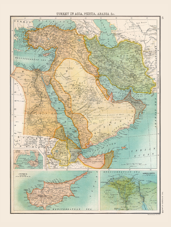 Historic Map of Turkey in Asia, Persia, Arabia &c. (1898)