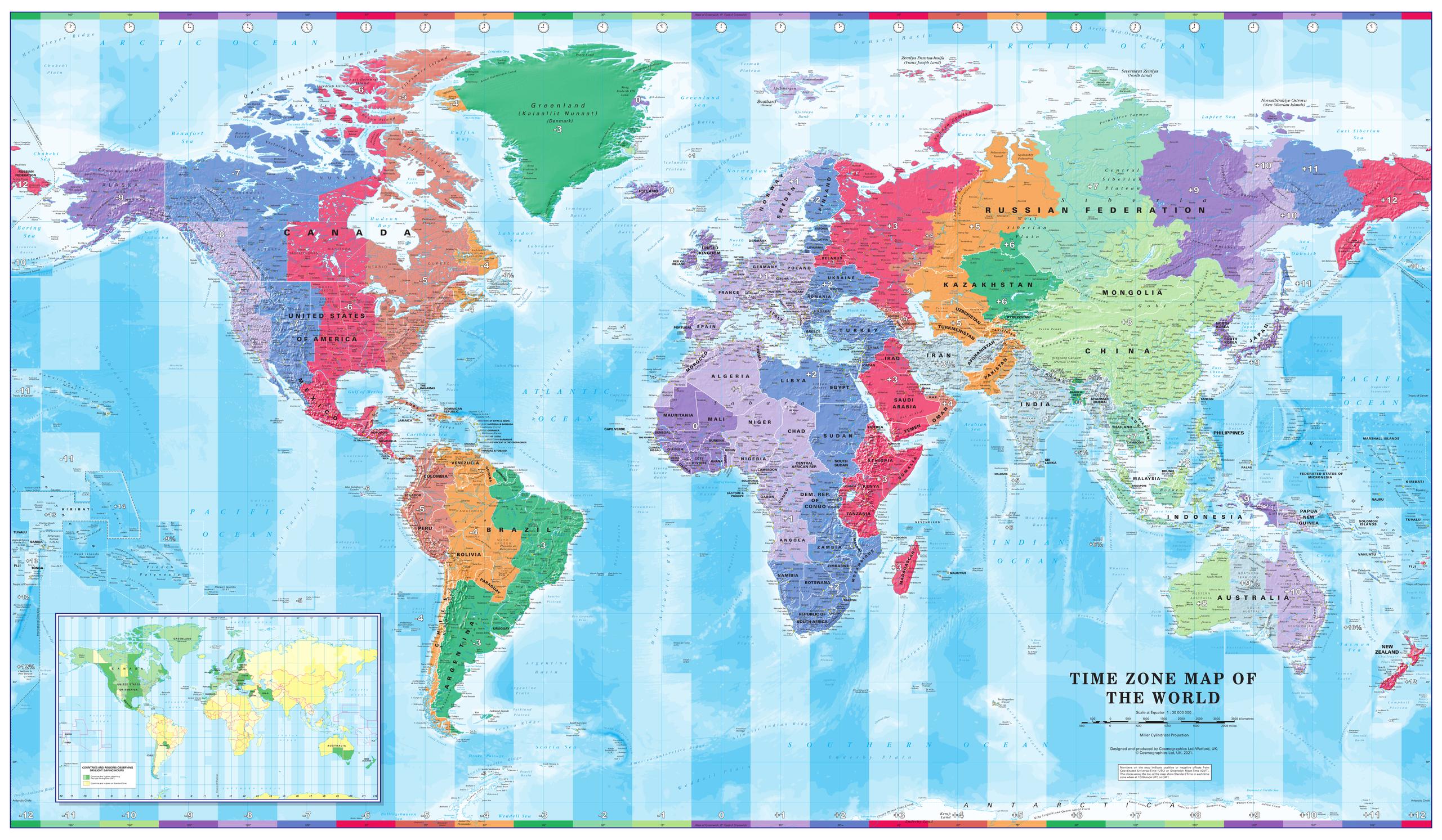 Time Zone World Map Printable