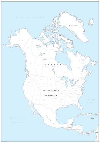 North America Colouring Map - Big