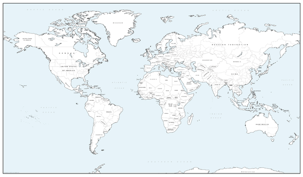 Detailed World Colouring Map - Big