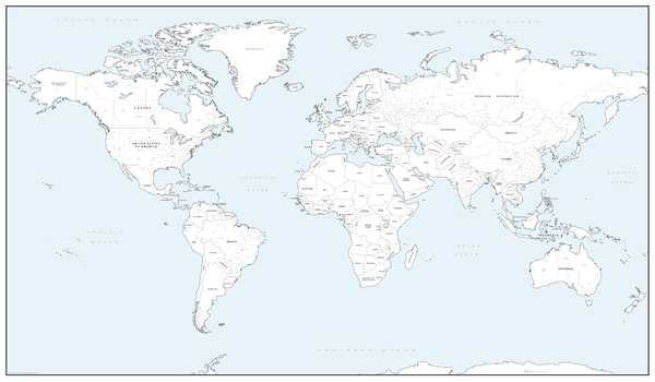 Detailed World Colouring Map - Large