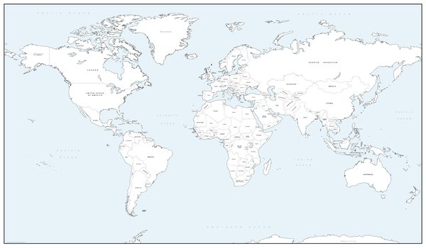 World Colouring Map - Large