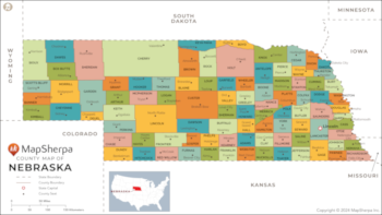 Nebraska Counties Map - Large