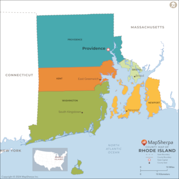Rhode Island Counties Map - Standard