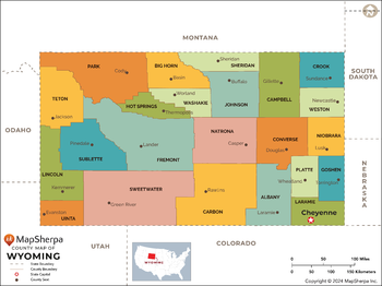 Wyoming Counties Map - Large