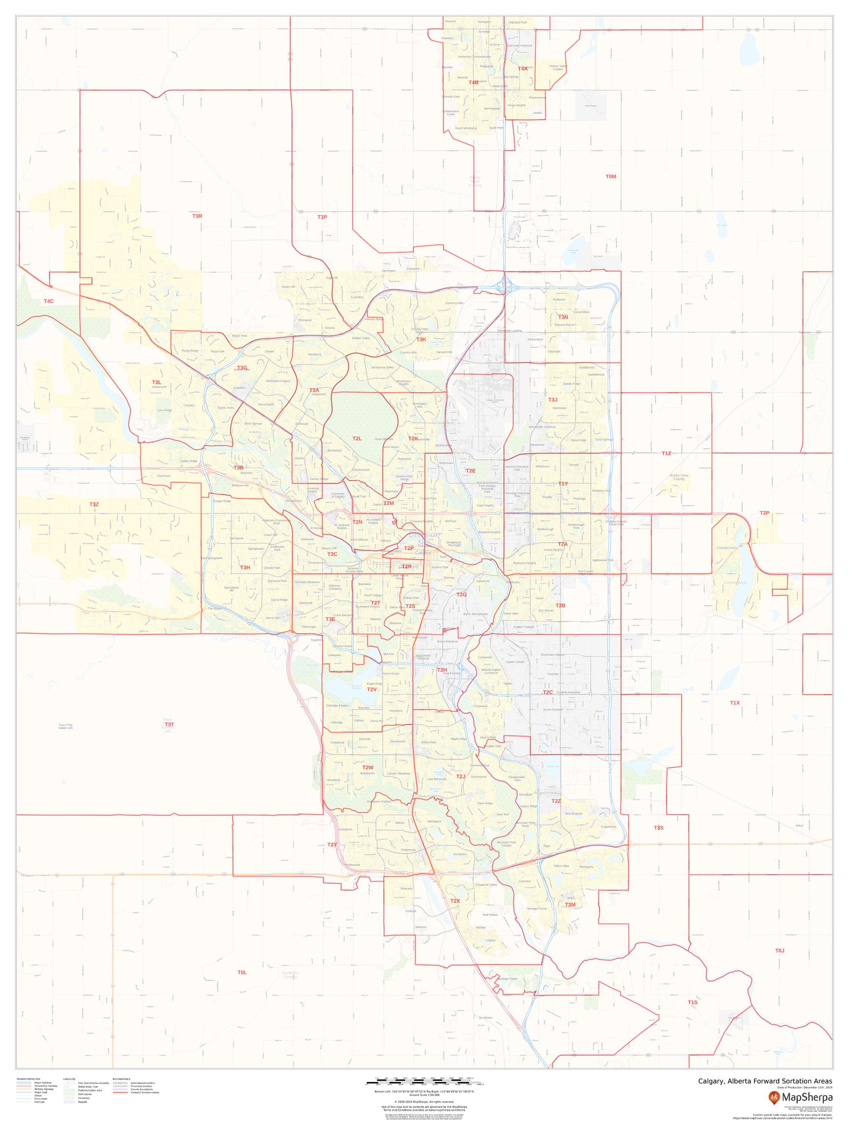 calgary postal code map Calgary Alberta Postal Code Forward Sortation Areas