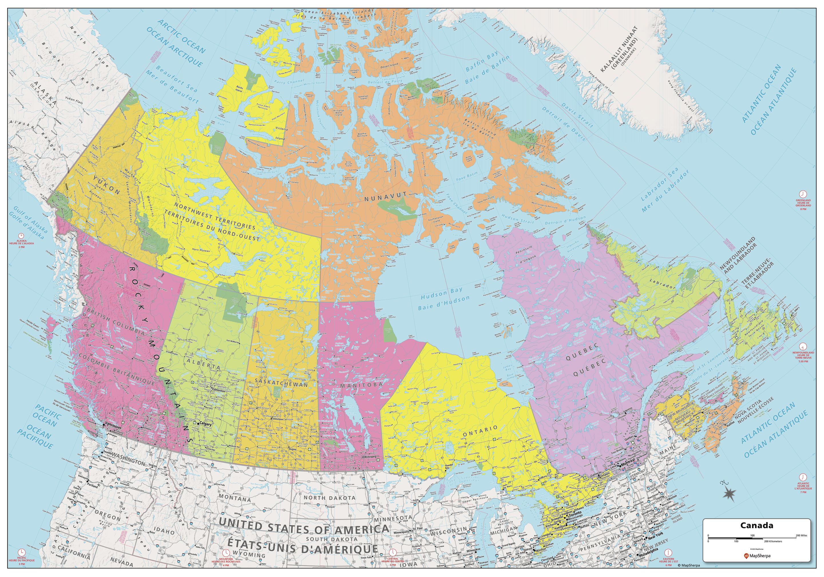 MapSherpa, Canada Political Map - Extra Large | MapSherpa