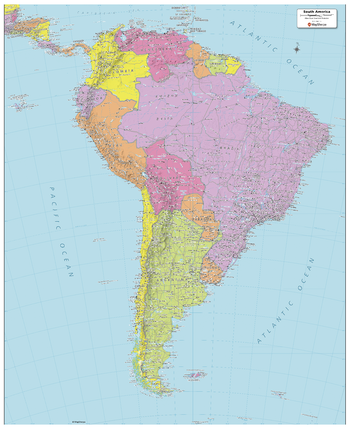 South America Political Map - Extra Large