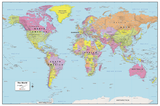 World Political Map  - Large