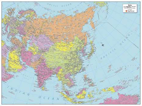 Asia Political Map - Compact