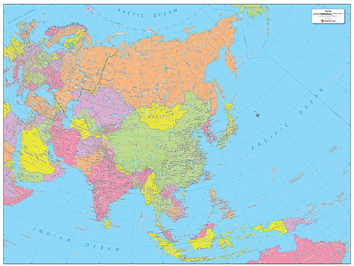 Asia Political Map - Extra Large