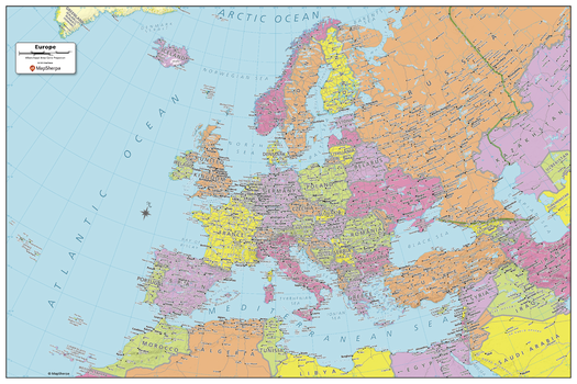 Europe Political Map - Compact