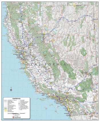 California State Wall Map - Poster