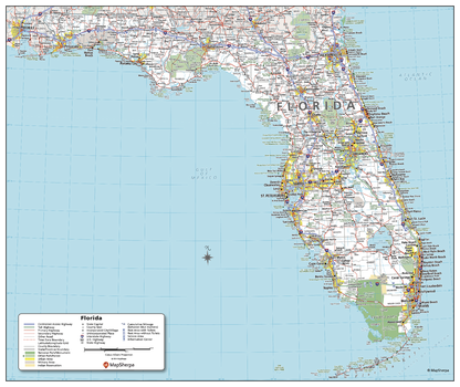 Florida State Wall Map - Compact