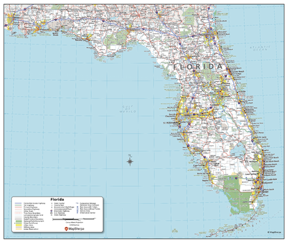 Florida State Wall Map - Poster