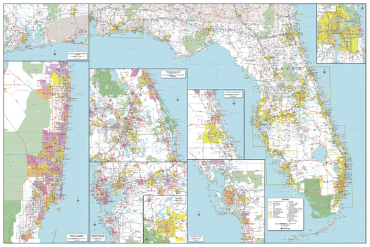 Florida State Wall Map - Extra Large