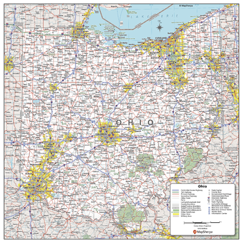 Ohio State Wall Map - Compact