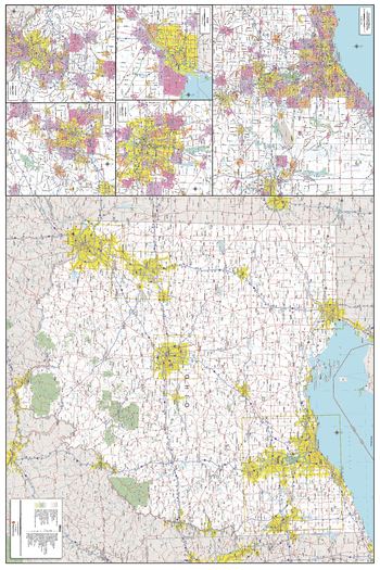 Ohio State Wall Map - Large