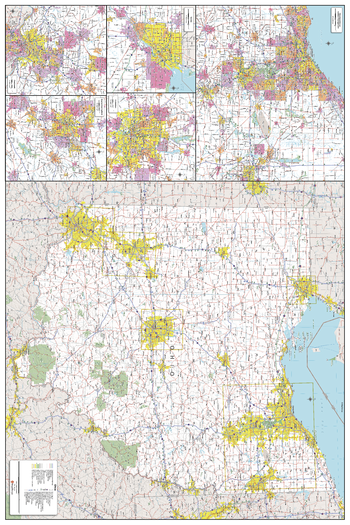 Ohio State Wall Map - Extra Large