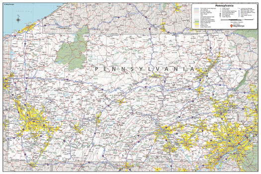 Pennsylvania State Wall Map