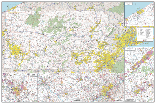 Pennsylvania State Wall Map - Extra Large