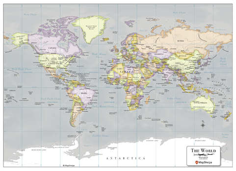 World Modern Map - Compact