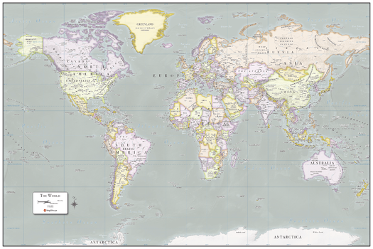 World Modern Map - Poster