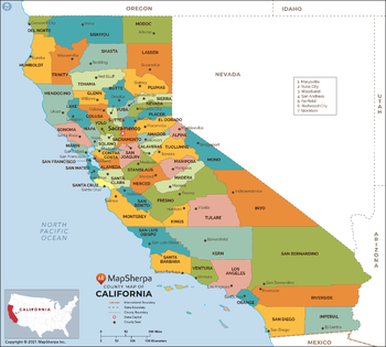 California Counties Map - Extra Large