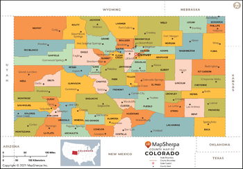 Colorado Counties Map - Large