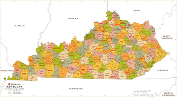 Kentucky ZIP Code Map with Counties - Extra Large