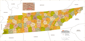 Tennessee ZIP Code Map with Counties - Extra Large