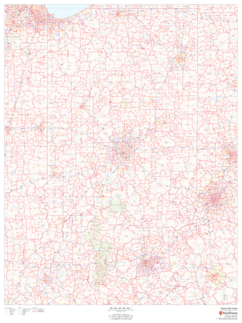 Indiana ZIP Code Map