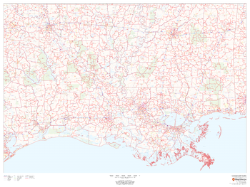 Louisiana ZIP Code Map
